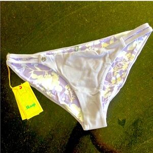 Maaji split side reversible signature cut bikini bottoms lavender and tropical